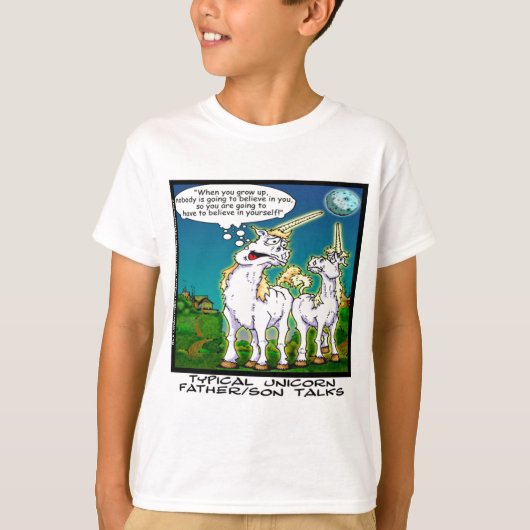 Unicorn Vater/Sohn Bonding Funny T-Shirt (Vorderseite)