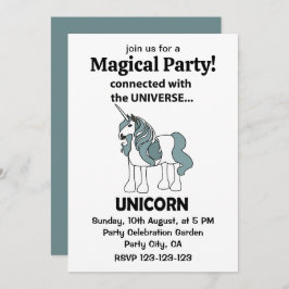 Unicorn verbunden mit dem Universum Unicorn Einladung