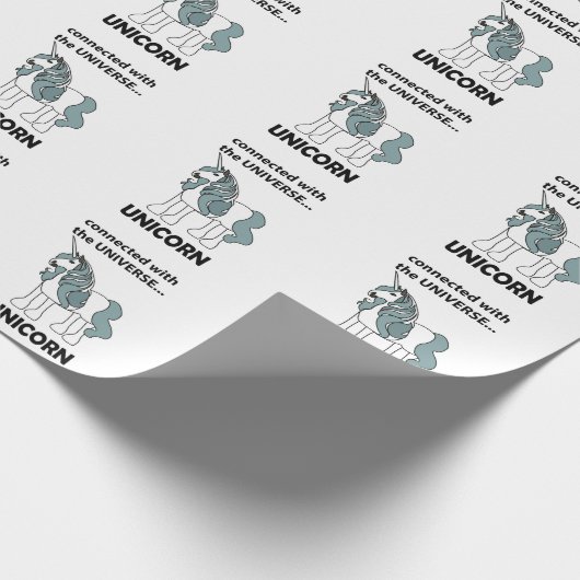 Unicorn verbunden mit dem Universum Unicorn Geschenkpapier (Ecke)