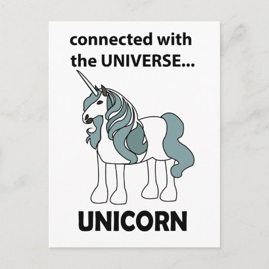 Unicorn verbunden mit dem Universum Unicorn Postkarte (Vorderseite)