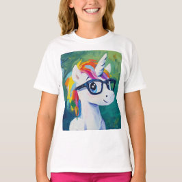 Unicorn-Verschleißbrillen-Malerei T-Shirt