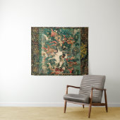 UNICORN VERTEIDIGT SICH, andere Tiere grün Wandteppich (Beispiel (Horizontal))