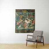 UNICORN VERTEIDIGT SICH, andere Tiere grün Wandteppich (Beispiel)