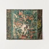 UNICORN VERTEIDIGT SICH, andere Tiere grün Wandteppich (Vorderseite (Horizontal))