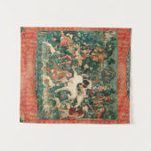 UNICORN VERTEIDIGT SICH, andere Tiere grün Wandteppich (Vorderseite (Horizontal))