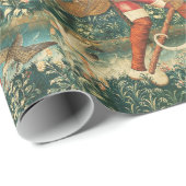 UNICORN VERTEIDIGT SICH SELBST TIERE, Rot grüne Bl Geschenkpapier (Rolleneckpunkt)