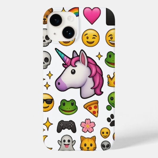 Unicorn Vibes Emoji Explosion Case-Mate iPhone Hülle (Rückseite)