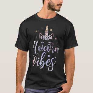 Unicorn Vibes Girls Pastel Rainbow Daughter Niece T-Shirt