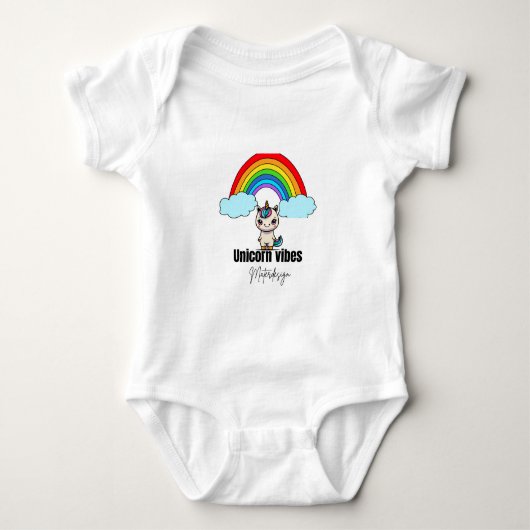 Unicorn Vibes Magic Baby Bodysuit #babybodysuit#ba Baby Strampler (Vorderseite)