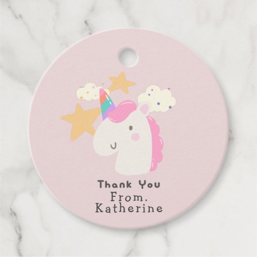 Unicorn Vielen Dank Geschenketiketten zum Geburtst Geschenkanhänger (Vorderseite)