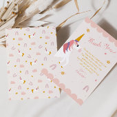 Unicorn Vielen Dank Karte Magisch rosa Pastellton 