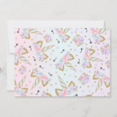 Unicorn Vielen Dank Karte Rosa Gold Zauberei Einho (Rückseite)