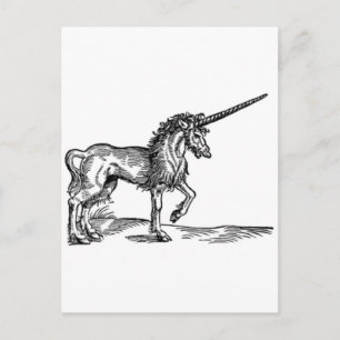 UNICORN Vintag Print c. 1551 Postkarte