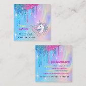 Unicorn-Visitenkarte Quadratische Visitenkarte (Vorne/Hinten)