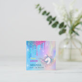 Unicorn-Visitenkarte Quadratische Visitenkarte (Stehend Vorderseite)