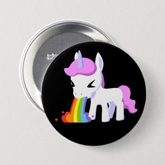 UNICORN VOMIT RAINBOW BIG BUTTON (Vorne & Hinten)
