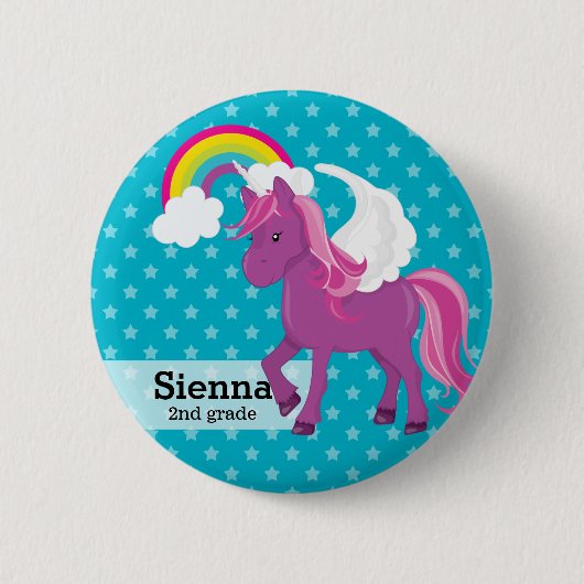 Unicorn * Wählen Sie Ihre Hintergrundfarbe Button (Vorderseite)