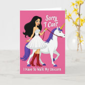 Unicorn Walk Excuse Card Karte (Gelbe Blume)
