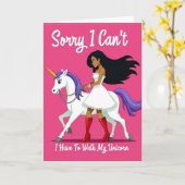 Unicorn Walk Excuse Funny Card Karte (Gelbe Blume)