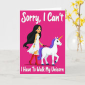 Unicorn Walk Funny Friend Card Karte (Gelbe Blume)
