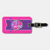 Unicorn Wappen personalisierter Name und Anschrift Gepäckanhänger (Vorderseite horizontal)