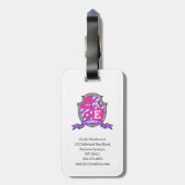 Unicorn Wappen personalisierter Name und Anschrift Gepäckanhänger (Rückseite vertikal)