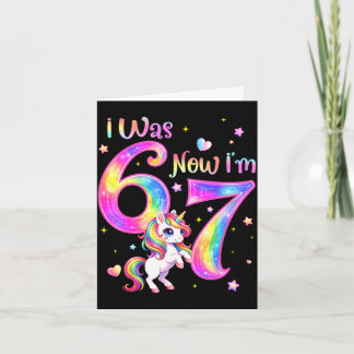 Unicorn was 6 7 six seven 7th bday birthday girl karte