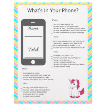 Unicorn Was ist auf deinem Telefon? Baby Shower Ga