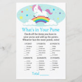 Unicorn Was ist in Ihrem Geldbeutel Baby Dusche (Vorderseite)