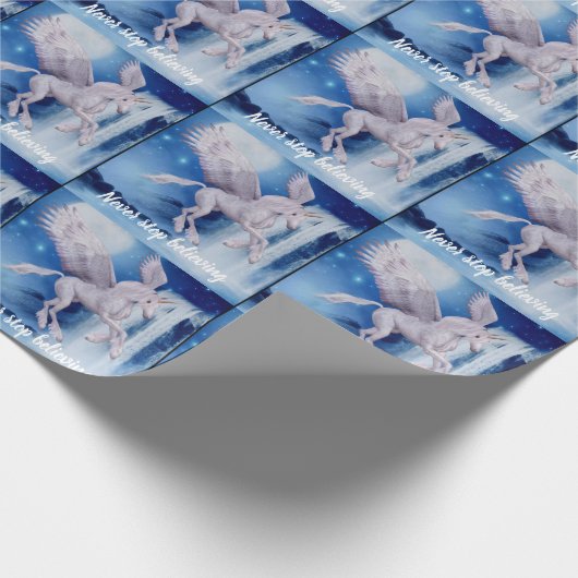 Unicorn-Wasserfall glauben Fantasy Horse Geschenkpapier (Ecke)