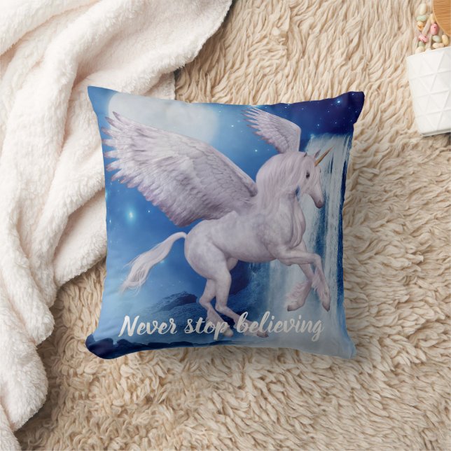 Unicorn-Wasserfall glauben Fantasy Horse Kissen (Decke)