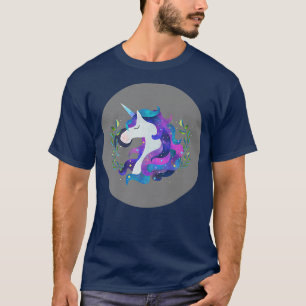 Unicorn Wasserfarbe magische Unikorn Grau Magische T-Shirt
