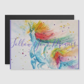 Unicorn Wasserfarbe Malerei Regenbogen Girls Gesch Magnetkarte (Vorne/Hinten)