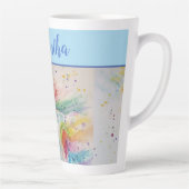 Unicorn Wasserfarbe niedlich Whimsical Girls Name Milchtasse (Rechts)