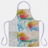 Unicorn Wasserfarbe Niedliche Lila Blumentierart S Schürze (Vorderseite)