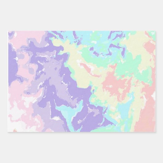 Unicorn Wasserfarbenpasten Geschenkpapier Set (Vorderseite)