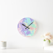 Unicorn Wasserfarbenpasten Runde Wanduhr (Zuhause)