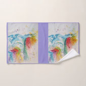 Unicorn Watercolor Malerei Badetuch Set (Handtuch)