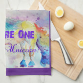 Unicorn Watercolor Mens Lila Funny Geschirrtuch (Viertel Falte)