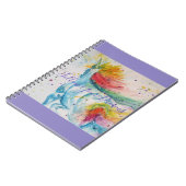 Unicorn Watercolor Painting Dreams Notebook Notizblock (Linke Seite)