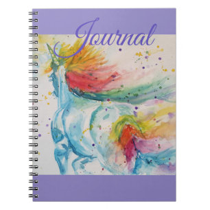 Unicorn Watercolor Painting Girls Name Notebook Notizblock
