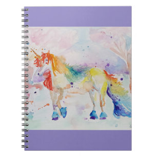 Unicorn Watercolor Painting Girls Name Notebook Notizblock