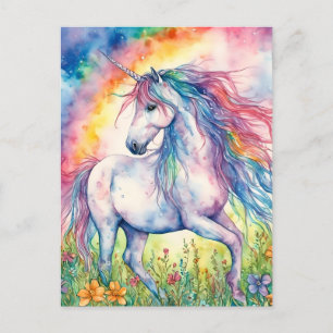 Unicorn Watercolor Postkarte