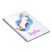 Unicorn Watercolor Rainbow Stars Notebook Notizblock (Rechte Seite)