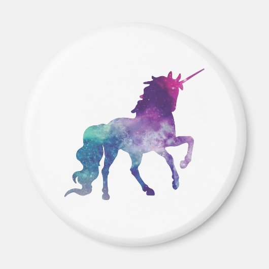 Unicorn Watercolor Silhouette Magnet (Vorne)