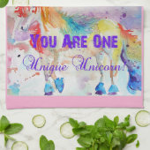 Unicorn Watercolor Womens Pink Geschirrtuch (Gefaltet)