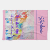 Unicorn Watercolor Womens Pink Geschirrtuch (Horizontal)