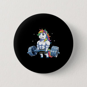 Unicorn Weightlift Fitness Gym Men Wom Button