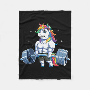 Unicorn Weightlift Fitness Gym Men Wom Fleecedecke