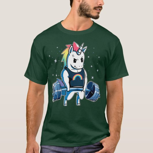 Unicorn Weightlift Funny Workout Gym T-Shirt (Vorderseite)